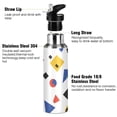 thumbnail image 3 of Yayeee 20oz Insulated Water Bottle Double Wall Stainless Steel with Flip Straw Lid, Black Simple Shapes, 3 of 7
