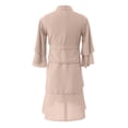 thumbnail image 6 of Girls Long Sleeve Tiered Maxi Dress with Belt & Pockets for Party Church, Beige, Sizes 5-6 to 13-14 Years,Size 9-10 T, 6 of 8