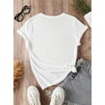 thumbnail image 2 of Smiling Face Print Short Sleeve T-shirt, Casual Crew Neck Top For Spring & Summer, Women's Clothing Tee For Adult, Men, Women, Teen, Teenager, Adolescent, Youth, Casual Sporty Tee, 2 of 4