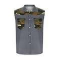 thumbnail image 5 of COSFO Muscle Tank Top Men Athletic Collared Camouflage Shirts Summer Sleeveless Button Down Loose with Pocket Tops, 5 of 5