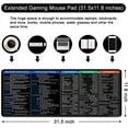 thumbnail image 6 of MAC Shortcut Key Mouse Pad Black Large Gaming Mouse Pad XL Desk Mat 31.5x11.8x0.12 inch Large Mouse Pad for Desk (MAC Shortcut Key), 6 of 6