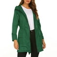 thumbnail image 2 of Raincoat Women Waterproof Long Hooded Trench Coats Lined Windbreaker Travel Jacket S-2XL, 2 of 5