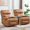 Khaki (3-Tier Backrest), variant on Light Green Genuine Leather Recliner Chair, Space-Saving Rocker with Sturdy Frame & Easy Assembly for Apartments & Cozy Rooms