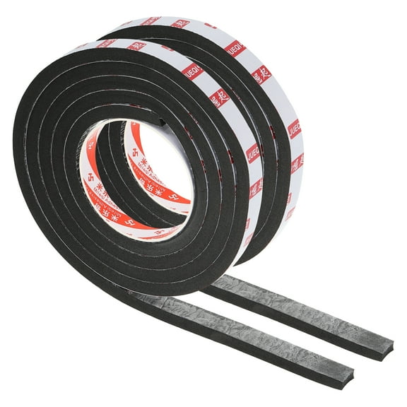 Uxcell 5/8"W x 5/16"T x 6.6Ft EVA Double Sided Foam Tape, 2Rolls, Black