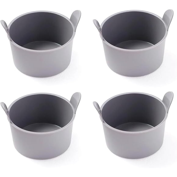 4 Pcs Ramekins for Air Fryer Silicone Large Muffin Cases Nonstick Egg Poacher Silicone Mould Bakeware Easy Release Ramekins Baking Cups for Muffin Cupcakes Eggs Pudding