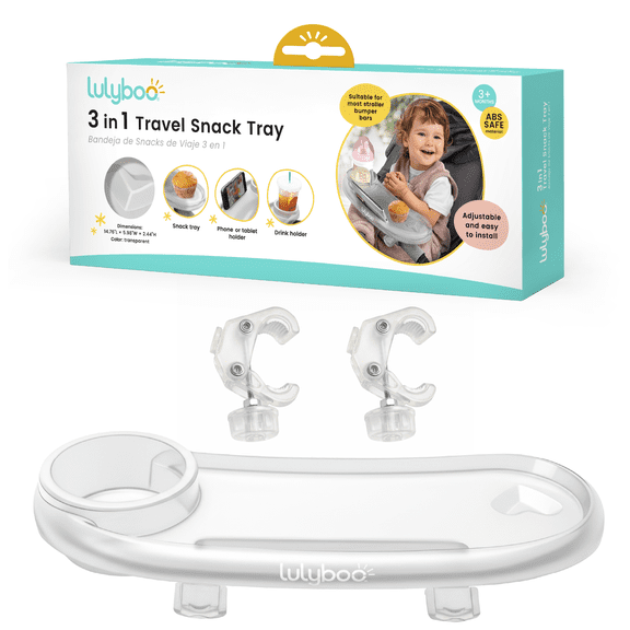 Lulyboo 3-in-1 Travel Snack Tray with Cup Holder and Phone Slot