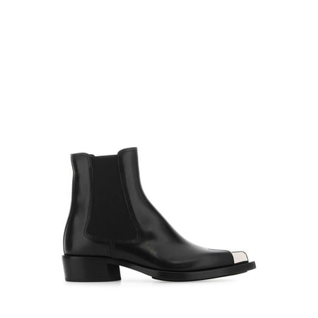 

ALEXANDER MCQUEEN WOMAN Black Leather Ankle Boots