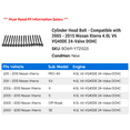 thumbnail image 2 of Cylinder Head Bolt - Compatible with 2005 - 2015 Nissan Xterra 4.0L V6 VQ40DE 24-Valve DOHC 2006 2007 2008 2009 2010 2011 2012 2013 2014, 2 of 2