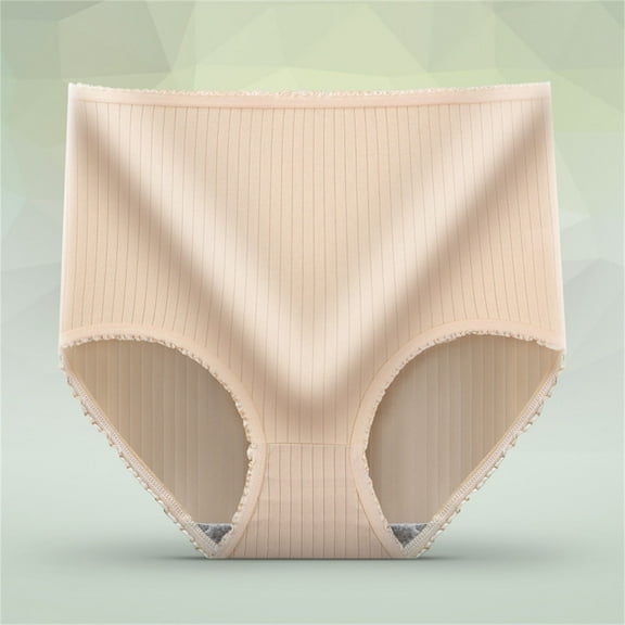Beige Panties for Women’s High Waist Underwear for Women Seamless Panties Ladies Stretch Full Coverage Briefs Absorbent Underwear