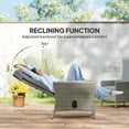 thumbnail image 4 of Outsunny Fauteuil Inclinable d'Extérieur en Osier avec Dossier Réglable, Gris, 4 of 10