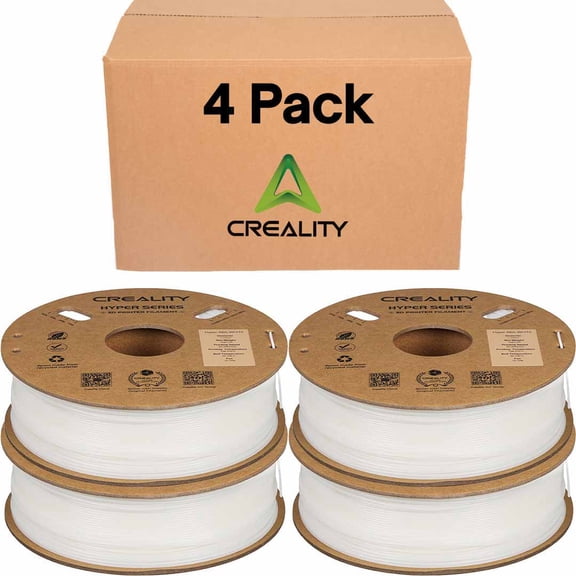Creality Hyper 1.75mm ABS Filament  for High Speed 3D Printer - 1kg/2.2lbs per Spool White 4 Unit per pack