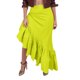 thumbnail image 1 of Gibobby faldas largas de mujer casuales Falda con dobladillo asimétrico con volantes en cascada para mujer, faldas grandes de cintura alta, faldas sexis para fiesta de cumplea(Verde, XL), 1 of 5