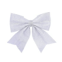 Silver Christmas Bows - Velvet Bows for Christmas Tree, Ribbon Bows, Christmas Decorations for Tree, Garland, Christmas Tree Ornaments,