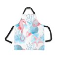 thumbnail image 2 of HATIART Nautical Pattern with Sea Shells Sea Horse Corals Fish Unisex Adjustable Bib Apron with Pockets for Women Men Girls Chef for Cooking Baking Gardening Crafting, 2 of 2