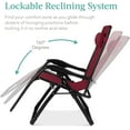 thumbnail image 6 of HYJY Oversized Zero Gravity Chair, Folding Outdoor Patio Recliner, XL Anti Gravity Lounger w/Removable Cushion, Cup Holder, Side Tray, 350lb Capacity - Burgundy, 6 of 8