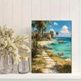 thumbnail image 2 of French Tropical Oasis Canvas Print, Palm Beach Path Oil Painting, Multi-Room Indoor Thanksgiving Wall Decor, 2 of 8