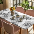 thumbnail image 3 of Black White Motorcycles Table Cloths for 6 Foot Rectangle Tables, Modern Hand-Painted Vehicles Patio Waterproof Elastic Fitted Tablecloths, Washable Rectangular Table Cover for Camping, 3 of 8