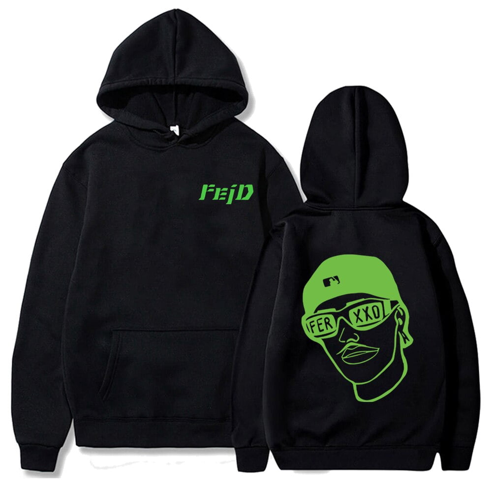 Feid Ferxxo-Sudadera Con Capucha Para Hombre Y Mujer, Suéter Holgado De Lana Con Estampado De Rapero, Ropa De Calle De Gran Tamaño | En Línea