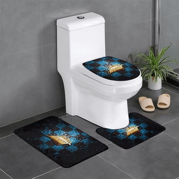 Juego de alfombras de baño de 3 piezas del equipo Panthers Alfombra antideslizante para baño de 24 x 16 pulgadas
