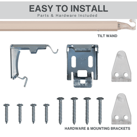 Lotus & Windoware Cordless 1 Vinyl Mini Blind Light Filtering Horizontal Blind, 59 Width x 60 Length, Alabaster, Smooth