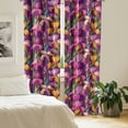 thumbnail image 2 of Ambesonne Floral Curtains, Colorful Iris Flowers Art, Pair of 28"x63", Pale Purple Olive Green, 2 of 5