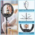 thumbnail image 3 of Ring Light Auriani de 18 pulgadas con soporte de trípode de 60 cm para iPhone, 3 of 8