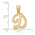 thumbnail image 2 of 14k Solid Yellow Gold Script Letter D Initial Pendant Necklace 23mm Long 0.8mm Thick Pendant for Women, 2 of 2