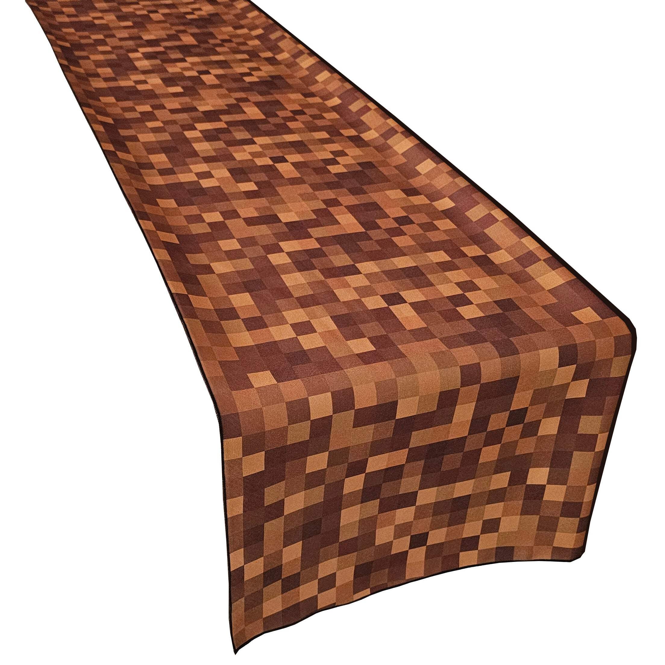 Poplin Square Pixelated Polyester Table Runner