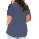 thumbnail image 3 of Top de Manga Corta de Verano para las Mujeres de Tamaño Grande Falso Bolsillo V-Cuello Camiseta, Mezcla de Poliéster Algodón Spandex Top Casual, Lavado a Mano Más Tamaño, 3 of 7