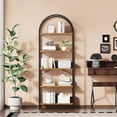 thumbnail image 2 of Ourlova 71 inch Metal Frame Book Shelves Tall Bookshelf Arched Bookcase Modern Freestanding Open Display Shelving Unit Storage Rack for Living Room Office, 2 of 6