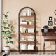 thumbnail image 3 of 71-pulgada metal frame de altura book estantes con arched design - moderno freestanding abiertos para exposición shelving unidad para sala de estar o oficina, 3 of 6