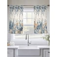 thumbnail image 5 of Blue Eucalyptus Coastal Sheer Curtains 54 Inch Length 2 Panels Set Window Treatments, Beach Starfish Shell Nautical Rustic Rod Pocket Semi Curtains for Living Room/Bedroom/Kitchen, 104"W x 54"L, 5 of 7