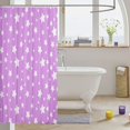 thumbnail image 3 of Manfei Kawaii Stars Polka Dot Shower Curtain 72Wx84L,Girls Friendly Style Bathroom Shower Curtain,Lavender White, 3 of 5