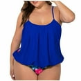 thumbnail image 1 of Plus Size Tankini Swimsuit for Women Ruched Flowy Tank Top with Bottom Bathing Suit, 1 of 7