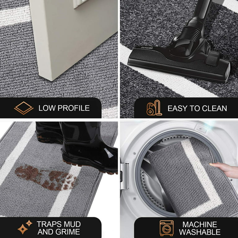 TIMO Indoor Doormat, Front Door Mat 20x32 Absorbent Rubber Backing Non  Slip Door Mats, Machine Washable Resist Dirt Low Profile Rugs for Entryway