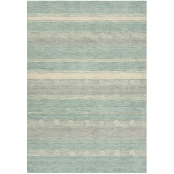 SAFAVIEH Kids Dots Gradient Striped Area Rug, Aqua/Ivory, 4' x 6'