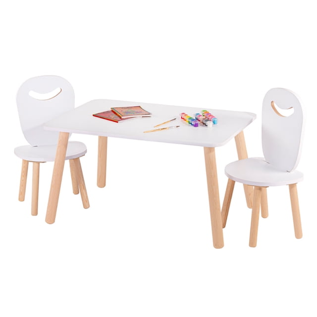 Mesa Rectangular Y Dos Sillas Infantiles Con Agarradera