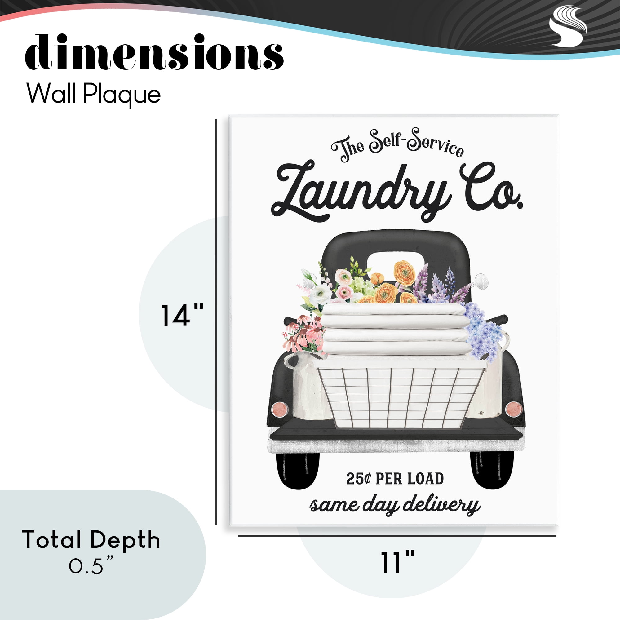 Laundry Service Truck Wall Plaque Art, design by Lettered and Lined