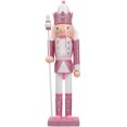 thumbnail image 4 of FRCOLOR Christmas Nutcracker Figurine 1Pc Pink Wood For Children, 4 of 7