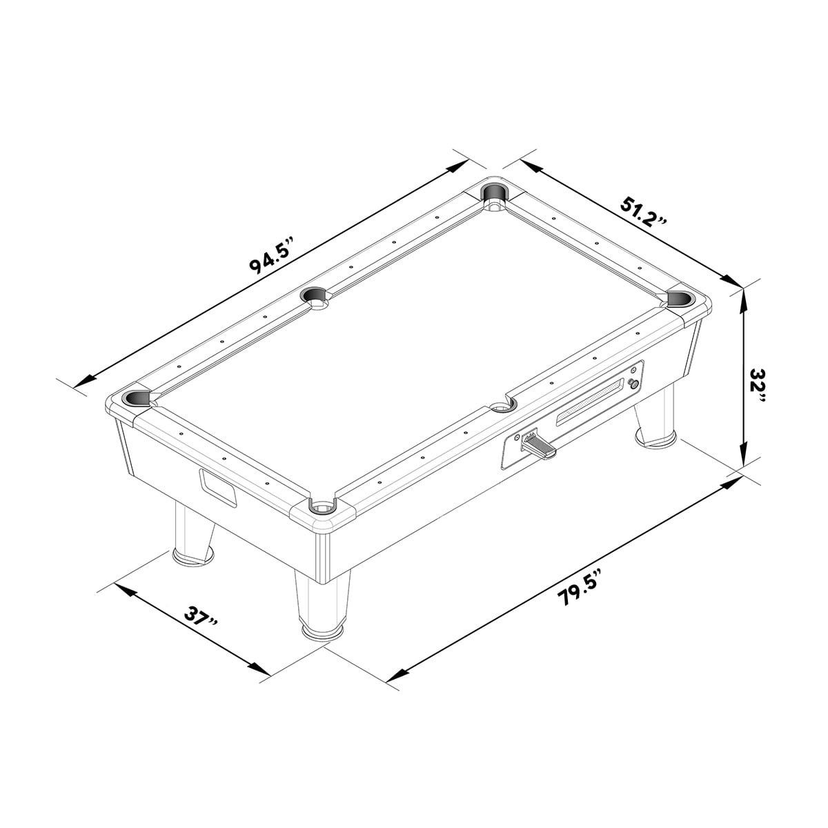 8FT Coin Operated Pool Table blue – Titan