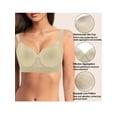 thumbnail image 3 of Women Push Up Bra Plus Size Lace Underwire Soft Everyday Bras Widen Band Full Coverage Bra Back Fat Smoothing Bra Nude 38B, 3 of 5