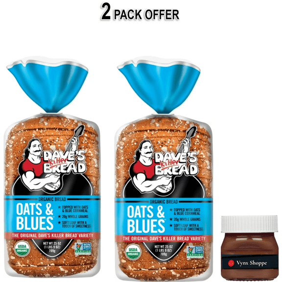 Dave's Killer Bread Organic Oats & Blues Regular Size Loaf, 25 oz, USDA Organic