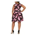 thumbnail image 2 of CITY STUDIO Womens Black Knee Length Fit + Flare Dress Juniors 24W Plus, 2 of 4