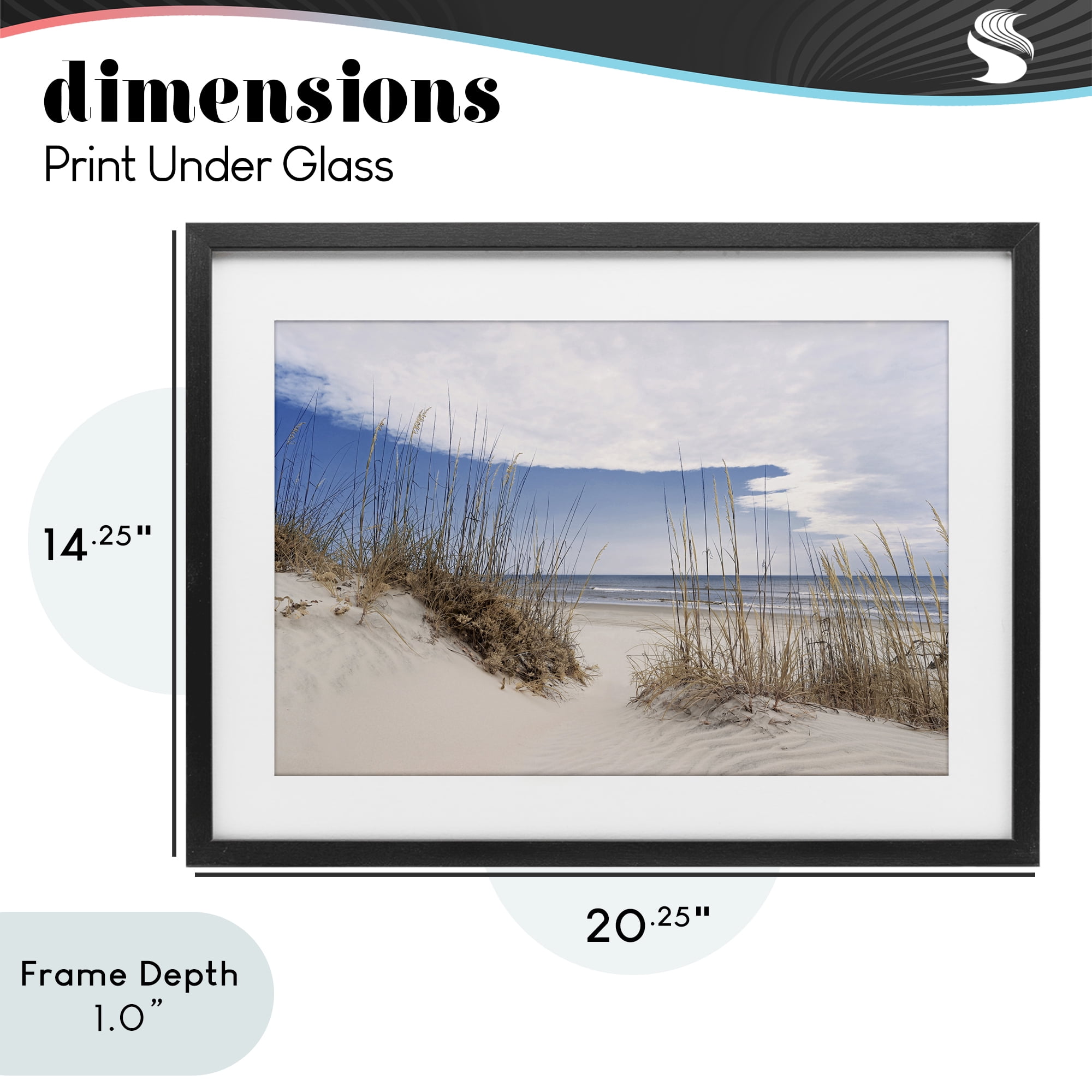 Stupell Industries Sea Oats Along Sandy Dunes Black Framed Print Under Glass, design by Natalie Carpentieri