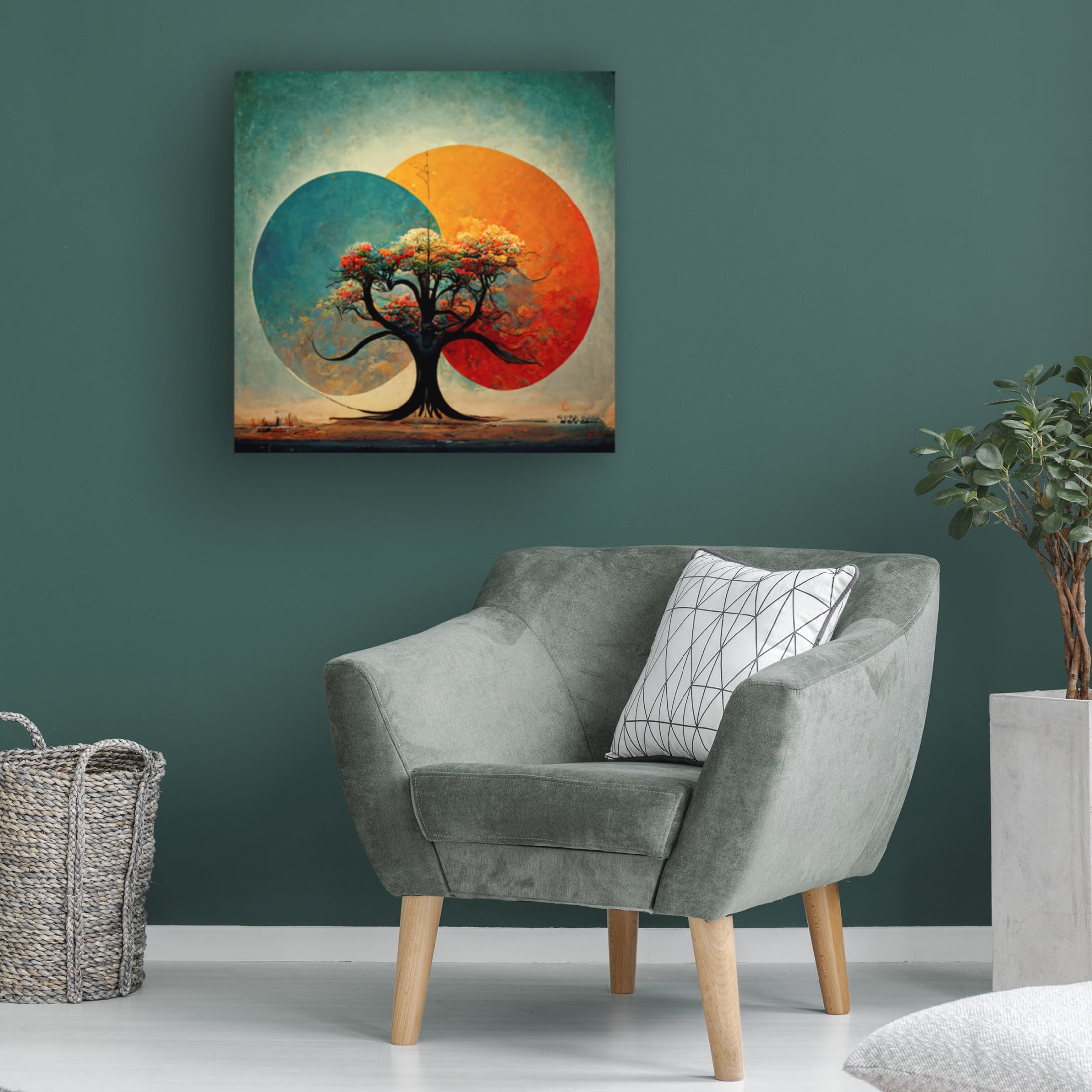 Canvas Wall Art - Ray Heere 'Tree Of Life 2' Wall Art for Living Room, Bedroom, or Office Décor by Trademark Fine Art - 35 x 35 Inches