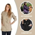 thumbnail image 5 of Women's Warm Up Medical Scrub Jacket (Khaki, Large), 5 of 7