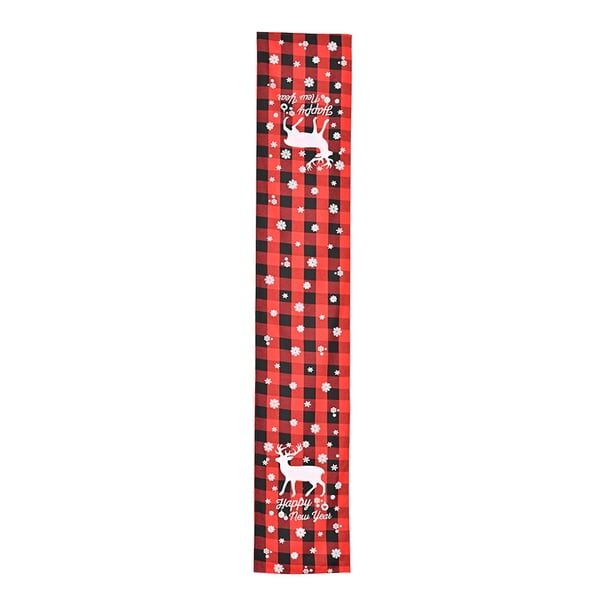 Billuyoard Camino de de Navidad, manteles a cuadros rojos lavables, Mantel Individual rectangular impreso, cocina, cumpleaños, hogar, decoraciones Kits de decoración para fiestas Alce Billuyoard HA068907-01