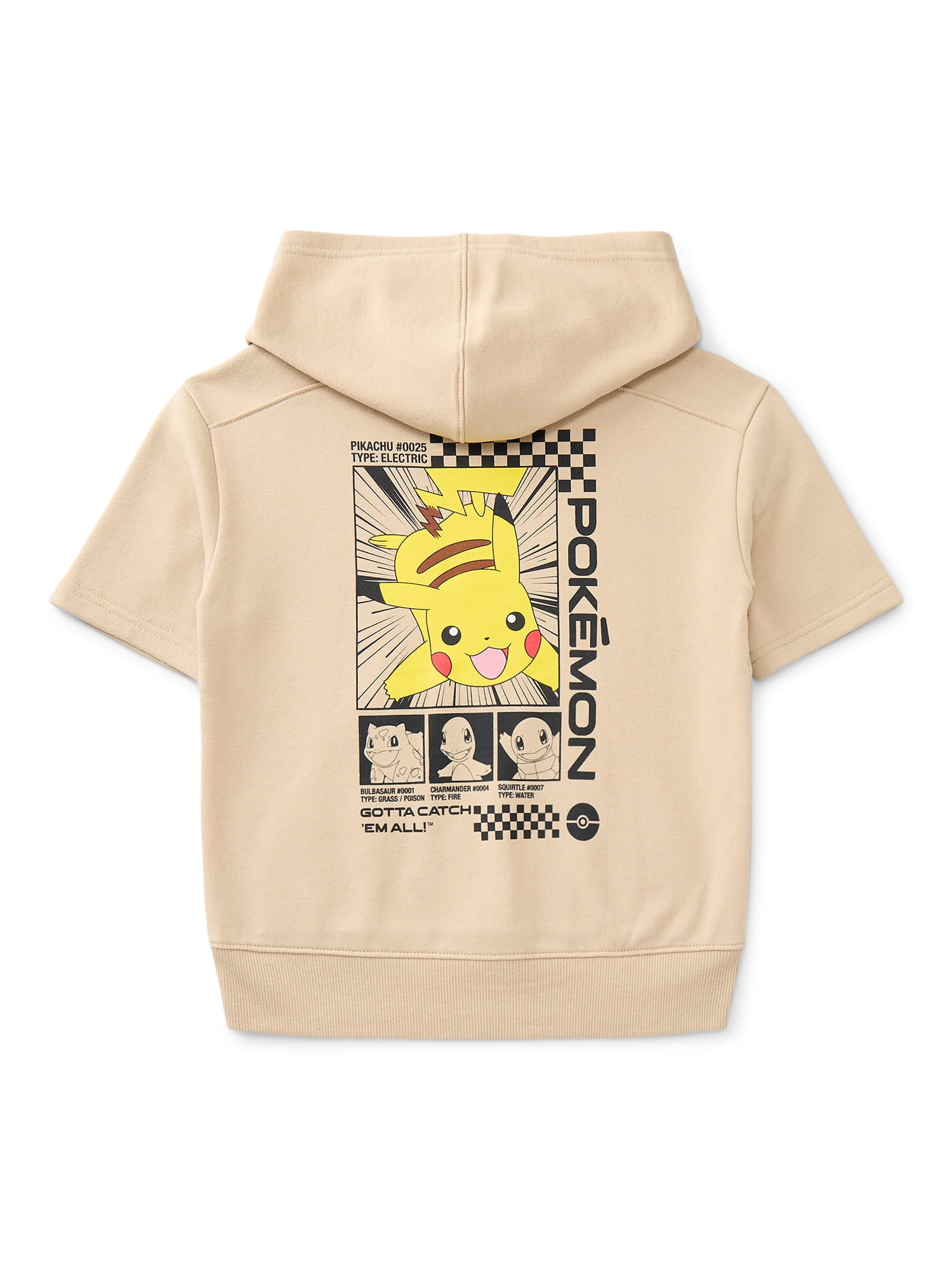 Pikachu Little Boys and Big Boys Short Sleeve Hoodie Shorts 2pc Set, Sizes 4-16