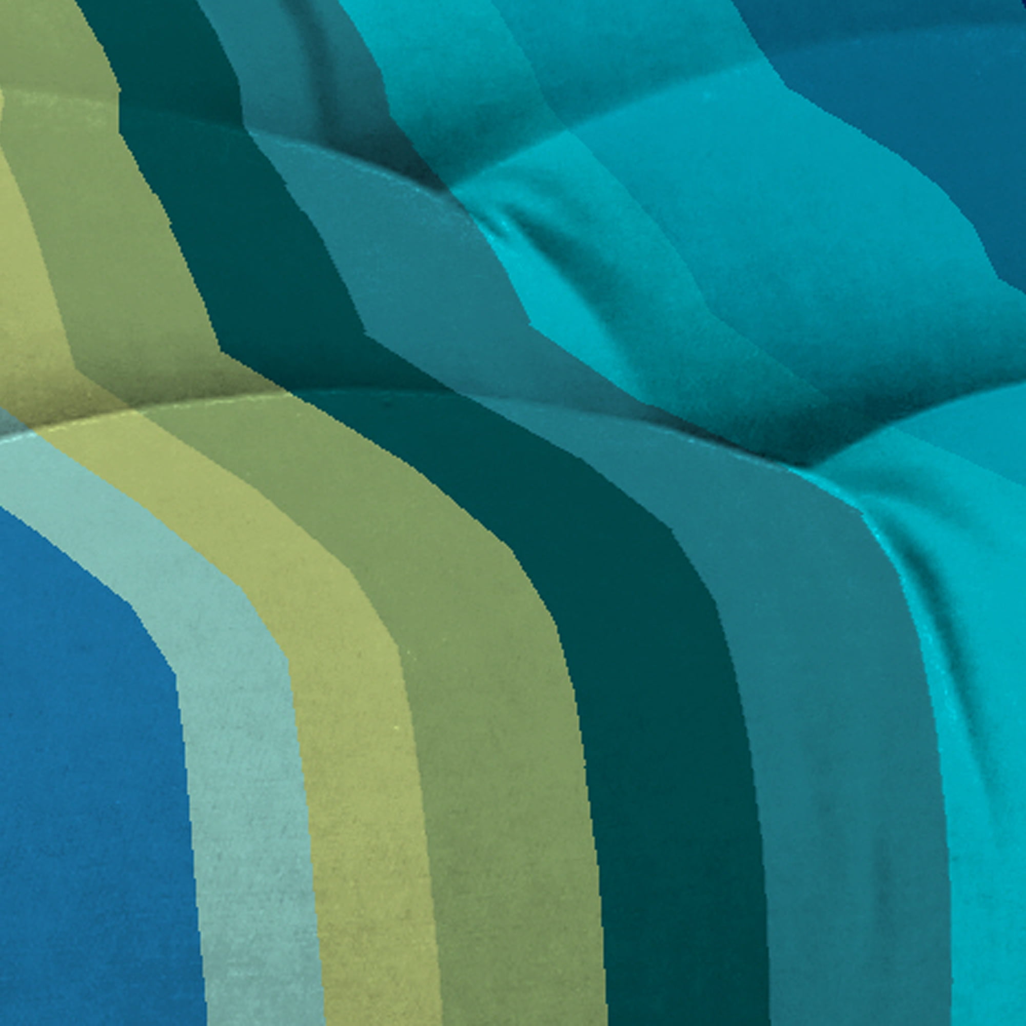 Jordan Manufacturing 44" x 18" Islip Teal Stripe Rectangular Tufted Contoured Outdoor Wicker Settee Bench Cushion