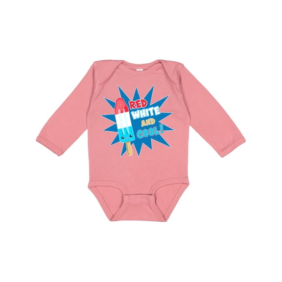Inktastic Red, White, and Cool Boys or Girls Long Sleeve Baby Bodysuit